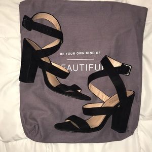 Classic Black Ankle Strap Sandals w/ Block Heel